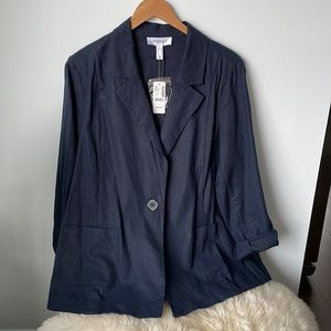 NWT Navy Linen Jacket
